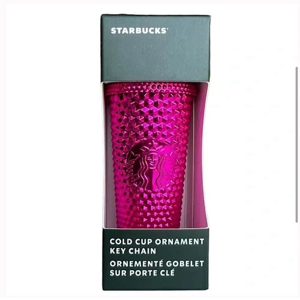 Starbucks Cold Cup Keychain Ornament Pink Sangria Holiday Christmas 2022
